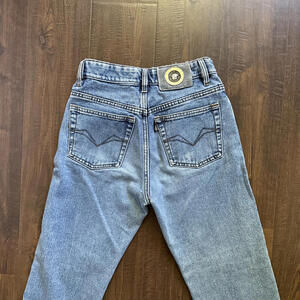 Vintage 90s Versace Jeans 26x28 High Waist Lightwash Tapered Leg